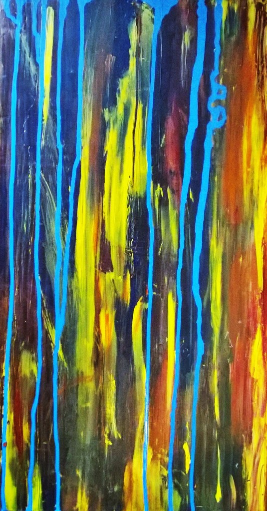Taxi-1, Adriana J. Garces Liquitex Artist Acrylics-Permanent Pigments on Wood Plank 20-1/2" W x 11" D x 2" H